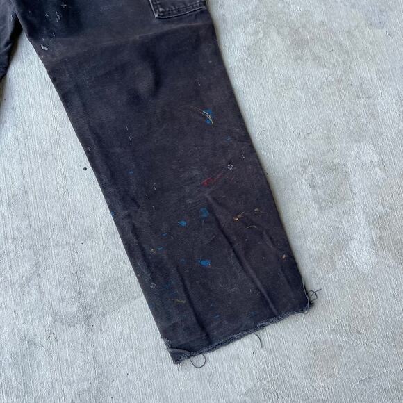 Vintage Y2K Carhartt faded black double knee work wear carpenter pants - Picture 9 of 10